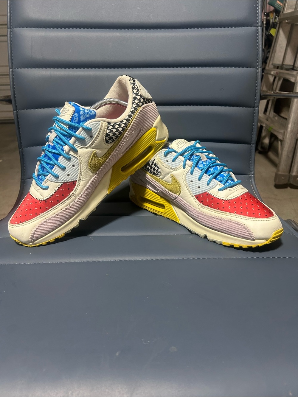 Nike Air Max 90 Patchwork MultiColor Sail/Pink/Red DM8075-100 Women’s Sz 12